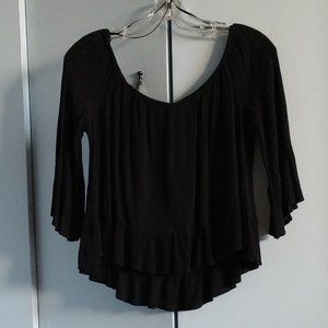 Black Crop Top Zara Cha Cha M Flirty Top